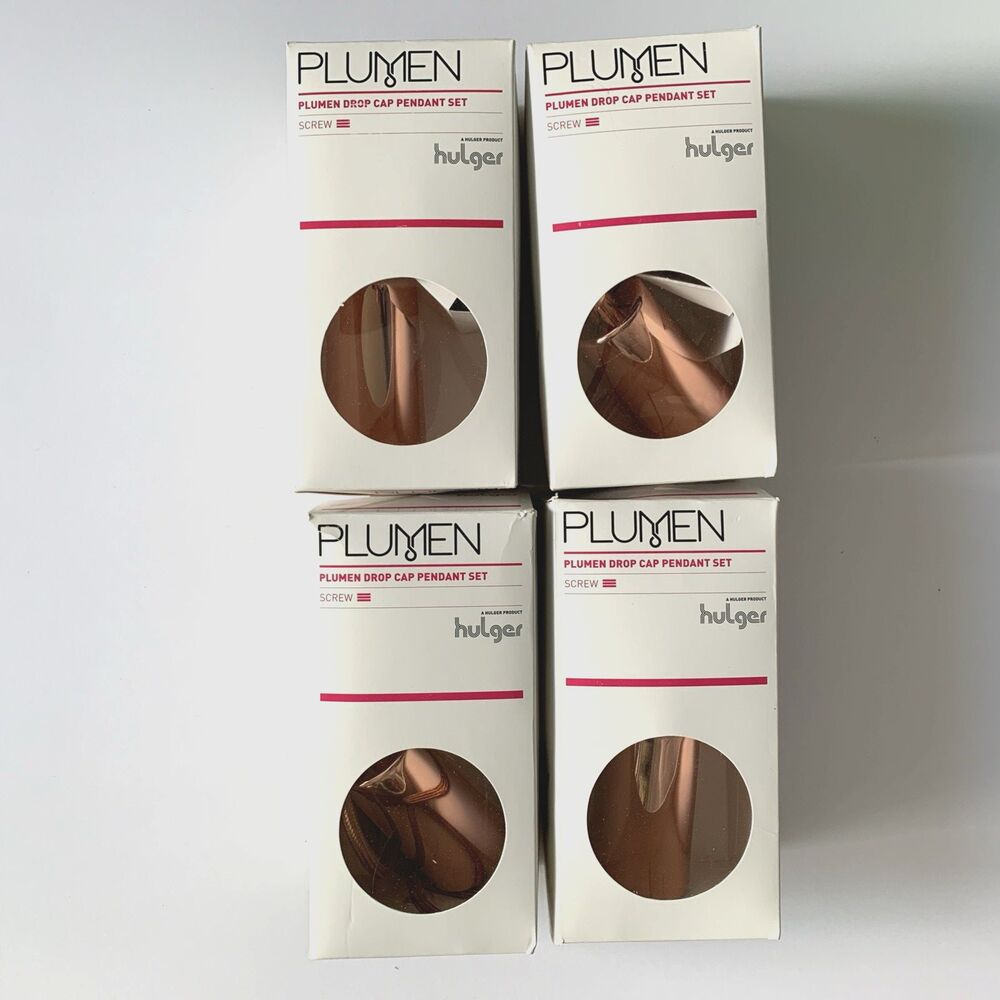 4x Copper Plumen Drop Cap Pendant Set Screw E26